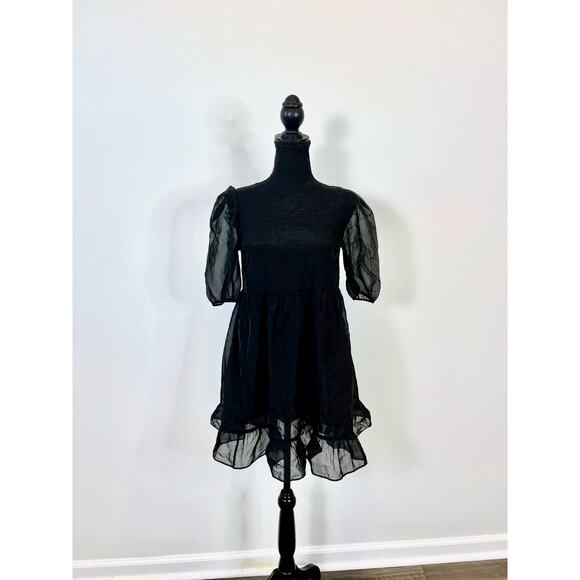 Aritzia Dresses & Skirts - Aritzia Wilfred Madeleine Dress in Black Size XXS Chiffon Short Sleeve Lined